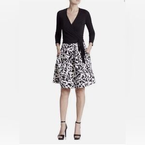 Diane Von Furstenberg Black and White Wrap Dress